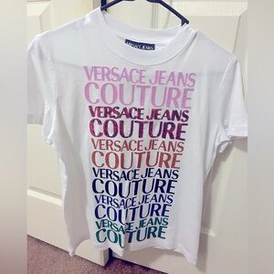 Versace jeans couture white t-shirt with logo print